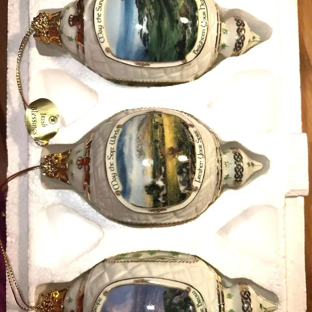 Bradford Editions Irish Blessings Heirloom Porcelain Ornaments Christmas Classic